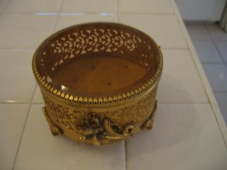Vintage Gold Ormolu Jewelry Casket Box With Birds Matson Stylebuilt 5