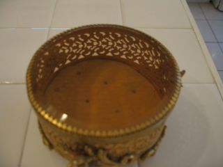 Vintage Gold Ormolu Jewelry Casket Box With Birds Matson Stylebuilt 7