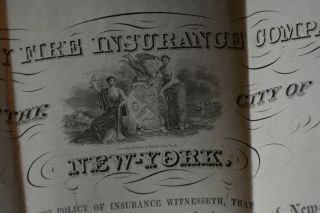 1844 York City Fire Insurance Policy 4