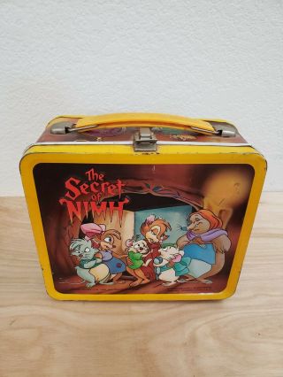 Vintage The Secret Of Nimh Metal Tin Lunchbox By Aladdin 1982 Mrs Brisby
