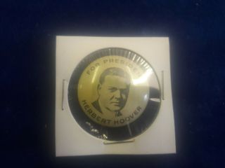 Vintage " For President Herbert Hoover " Campaign Pin (1932)