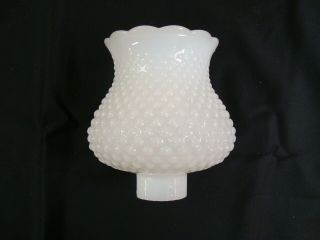 Vtg Hobnail Milk Glass Lamp Shade Fluted Globe Glass 5 " White (5 Left)