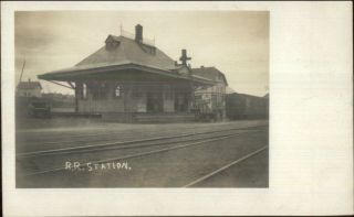 Unidentified Rr Train Station Depot Turner Written On Back C1910 Rppc