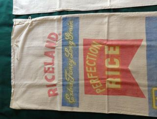 Two vintage Riceland Rice 100 Pound Sack Bags - EMPTY - 2