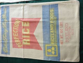 Two vintage Riceland Rice 100 Pound Sack Bags - EMPTY - 3