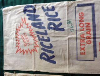 Two vintage Riceland Rice 100 Pound Sack Bags - EMPTY - 4