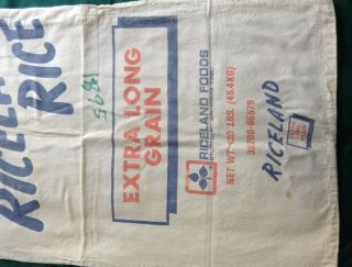 Two vintage Riceland Rice 100 Pound Sack Bags - EMPTY - 5