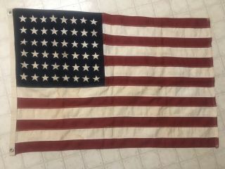 Vintage 48 Star Flag Made By Educator 2x3 Sewn Strips
