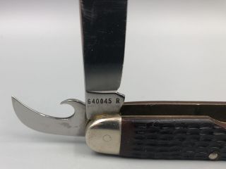 CASE XX 1978 Camper Knife Brown Jigged Delrin Handles Tang 640045R 3