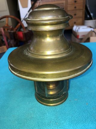 Rare Vintage Brass Oil Lantern One Round Window