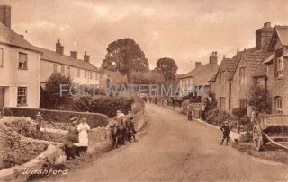 C1910 Postcard Washford Village Somerset Nr Watchet Local Children In Street