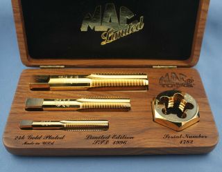 Mac Tools Gold Plated 1996 4 - Piece Limited Edition Tap And Die Set