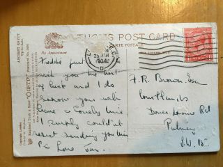 1934 2 x Freddie Brown personal messages Martineau Tour Egypt Postcards by Tuck 3