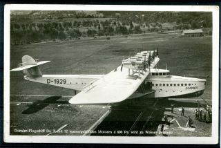 Dornier Dox Largest Airplane In The World Real Pict Rppc Postcard