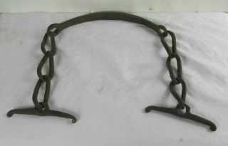 Antique Wrought Iron Hand Forged Handle To Carry Two Buckets Very Early