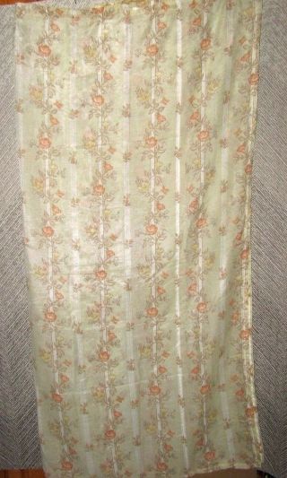 Vintage Sheer Floral Cloth Shower Curtain 66 1/2 " Wide 70 " Tall
