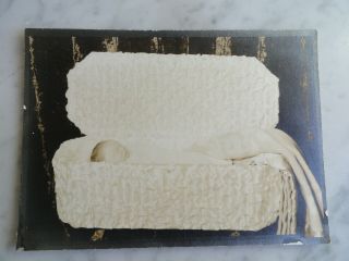 Antique Post Mortem Photograph Infant Dead Baby Satin Coffin