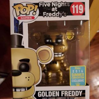 Funko Pop 119 Golden Freddy Fnaf Summer Convention Exclusive With Protector