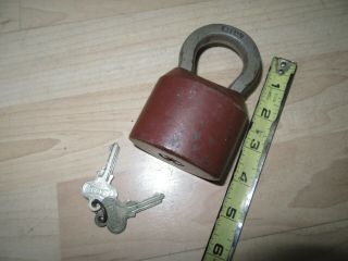 Unusual Vintage Segal Padlock Lock W/2 Keys Great