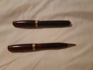 Vintage 1940s Or 1950s Waterman Ideal Medalist Fountain Pen And Pencil Set.