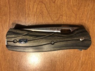 Buck Vantage Pro Large Liner Lock Flipper Knife 3.  25 " Plain Satin Grey Lam Grips