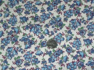 Vintage Feedsack Fabric: Little Blue Flowers On White