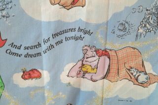 Adorable Vtg 80 ' s Teddy Ruxpin BEDTIME Theme Fitted Twin Sheet Cover 3