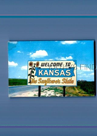 Kansas Postcard T_4094 Welcome To Kansas,  The Sunflower State