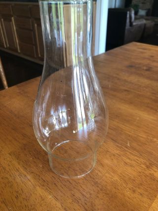Vintage Oil Kerosene Hurricane Lamp Antique Chimney Globe Shade Clear Glass