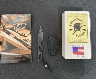 Spartan Blades Enyo S35vn Black Fixed Blade Knife With Kydez Sheath