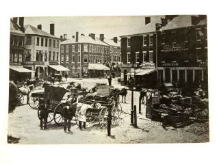 Vintage Post Card Market Day In Market Square Newburyport Circa 1895