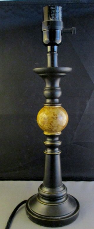 Candlestick Table Lamp Base With Round Marble Center