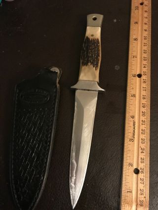 Vintage Valor Stag Boot Knife Dagger Seki Japan Early 80’s W/ Parker Sheath