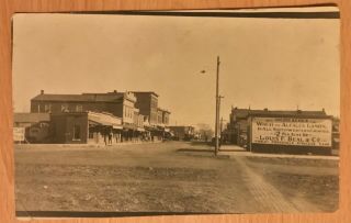 Vintage Rppc Pierceville Kansas,  Main Street Land Grab Billboard 6/5