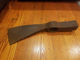 Vintage Tomahawk Style Ax With Stone Hammer Square Faced Branded 4 1/4 " Blade