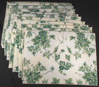 11 Printed Place Mats,  Table Mats 2 Sided Ivy Pattern