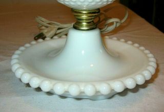 Vintage White Milk Glass Hobnail Pattern Table Lamp 23 1/2 