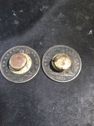 1875 And 1877 Love Token Buttons. 2