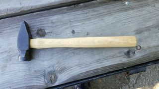 Vintage 1.  5lb Antique Cross Peen Blacksmith Hammer 13.  5 " Handle Perfect Grain