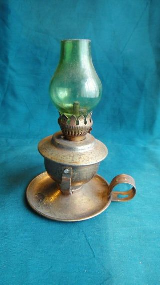 Vintage Miniature Metal Tilting Finger Or Wall Kerosene Oil Lamp
