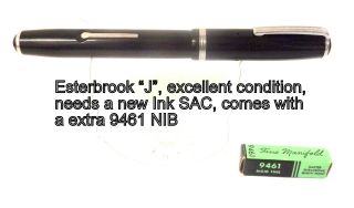 Vintage Esterbrook " J " With Extra Nib,  Needs A Ink Sac,  Otherwise