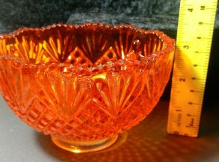 Vintage Crystal Cut Diamond Pattern Amberina Glass Lamp Shade 5