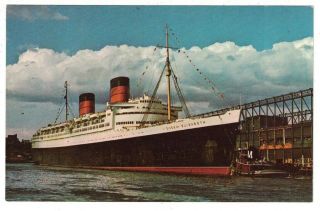 Vintage 1968 Last Voyage Of The Queen Elizabeth Ocean Liner Leaving York Pc