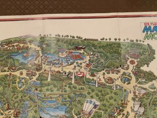 Vintage Rare 1970’s Six Flags Magic Mountain Park Map California 36x24 3