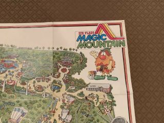 Vintage Rare 1970’s Six Flags Magic Mountain Park Map California 36x24 4