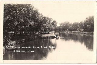 Pomme - De - Terre River State Park Appleton Minnesota Vintage Real Photo Postcard