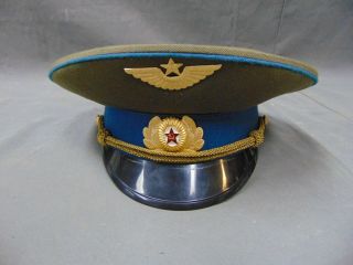 Vintage Russian Soviet Ussr Air Force Officer Cap Hat Size 57