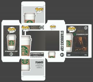 RARE Game of Thrones CUSTOM Starbucks Cup Funko Pop Vinyl Figure Finale HBO book 2