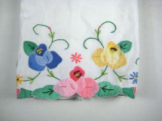 Towel Bathroom Appliqué Embroidery Hand Stitching Floral White Cotton Blend