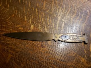 Vintage Brass Advertising Letter Opener The England Lime Company Danbury Ct